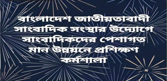 বাংলাদেশ জাতীয়তাবাদী সাংবাদিক সংস্থার উদ্যোগে প্রশিক্ষণ কর্মশালা